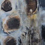Abstrakte Malerei / Bild 236 / Mischtechnik mit Strukturen und Rost auf Keilrahmen in den Maßen 40 cm hoch x 30 cm breit x 1,8 cm tief